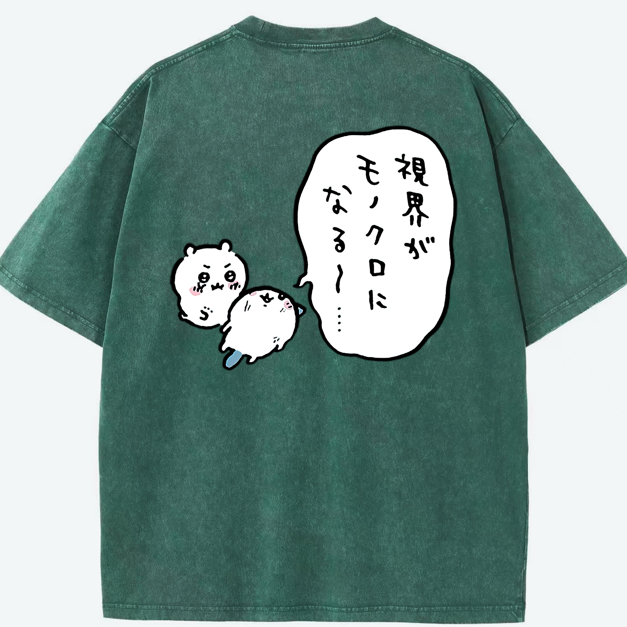 （画像用） ちいかわ ちいかわ Chii-kawa chiikawa 綿100% ヴィンテージ風 半袖Tシャツ（背面プリント）